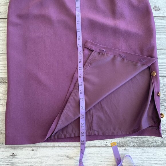 Vintage Peter Nygard Purple 100% Silk Pencil Skirt - Picture 11 of 11